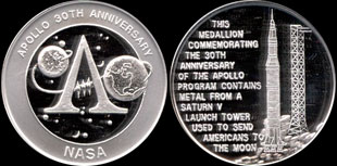 Manned Flight Awareness - Apollo 30th Anniv. (Silver)