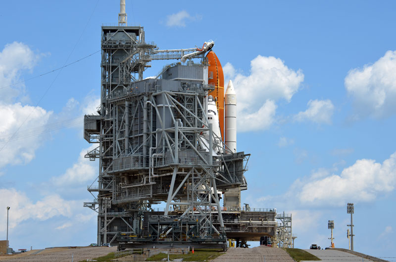 Endeavour revealed on launch pad for final flight