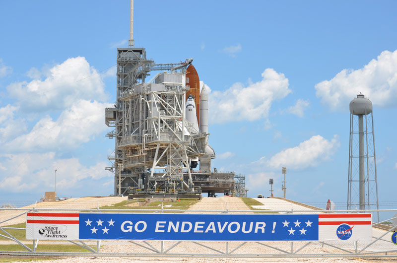 Endeavour revealed on launch pad for final flight