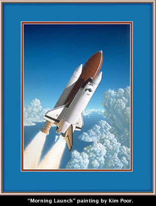 Close-up of final launch of Space Shuttle Columbia STS-107 Print 
