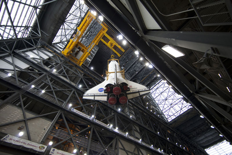 Space shuttle Endeavour's final path to the pad