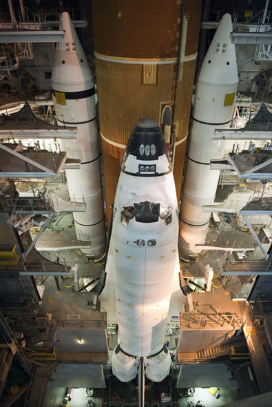 Space shuttle Endeavour's final path to the pad