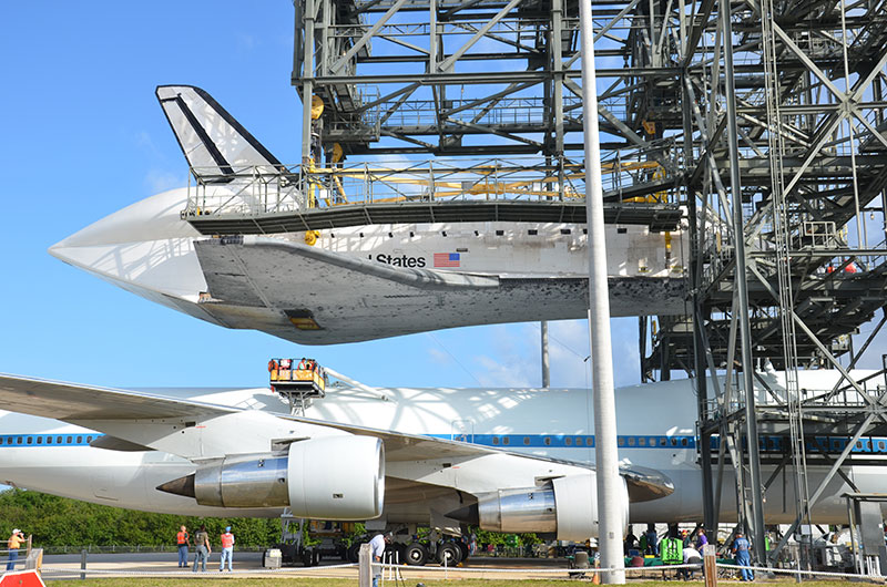 Space shuttle Discovery mated to jumbo jet for ride to Smithsonian