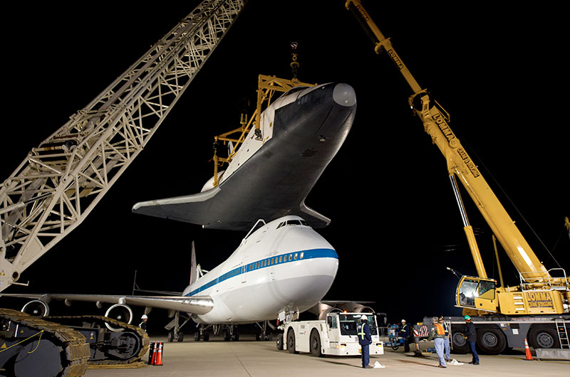 Prototype space shuttle Enterprise bound for NYC reunited with NASA aircraft