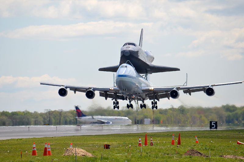 Space shuttle Enterprise lands in New York for museum display