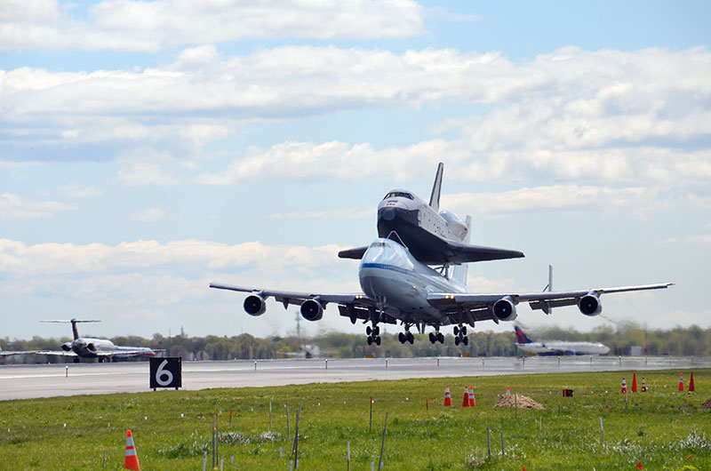 Space shuttle Enterprise lands in New York for museum display