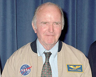 NASA test pilot Bill Dana wears his NASA astronaut wings after a 2005 ceremony that awarded him the distinction almost 40 years after he first flew the X-15 ... - news-050714c