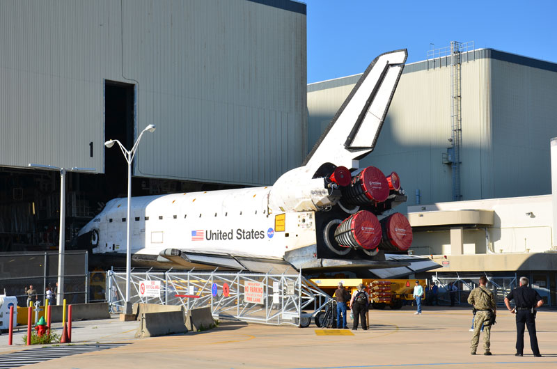 Atlantis departs hangar for final space shuttle flight