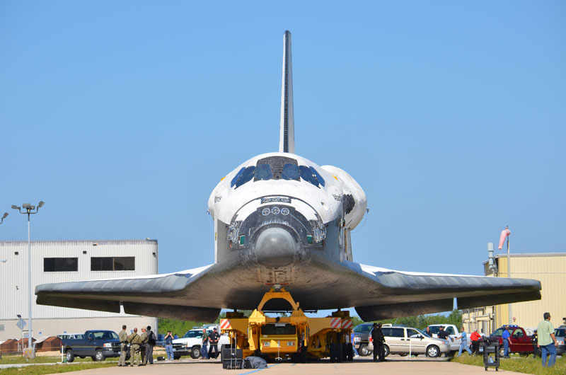 Atlantis departs hangar for final space shuttle flight