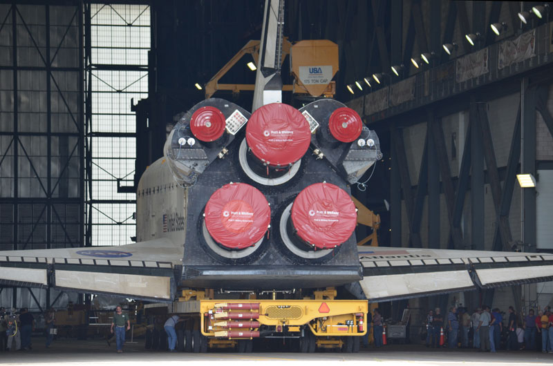 Atlantis departs hangar for final space shuttle flight