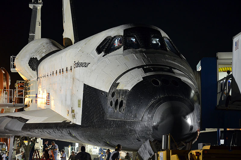 Post-last-landing walkaround of space shuttle Endeavour