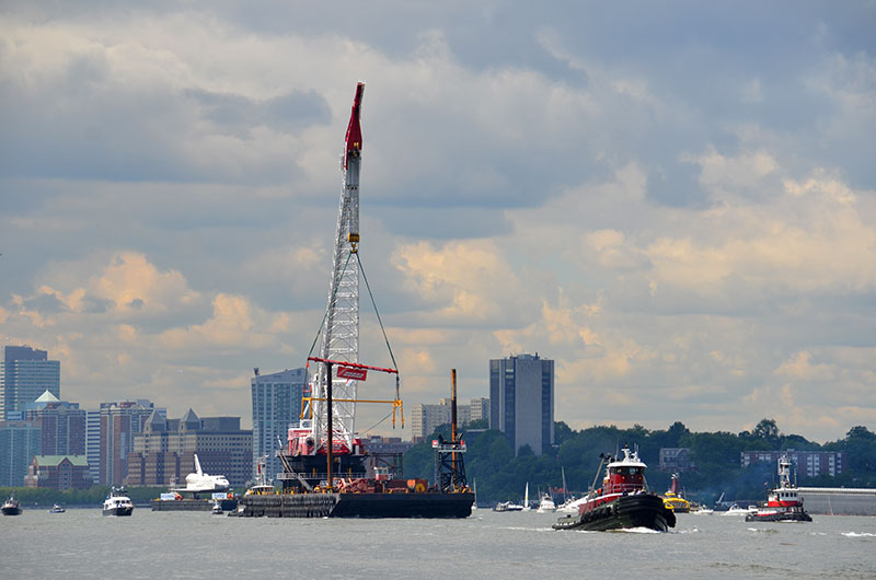 Space shuttle at sea: Enterprise sails for NYC's Intrepid, via New Jersey