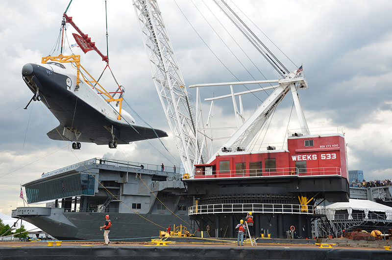 Space shuttle at sea: Enterprise sails for NYC's Intrepid, via New Jersey