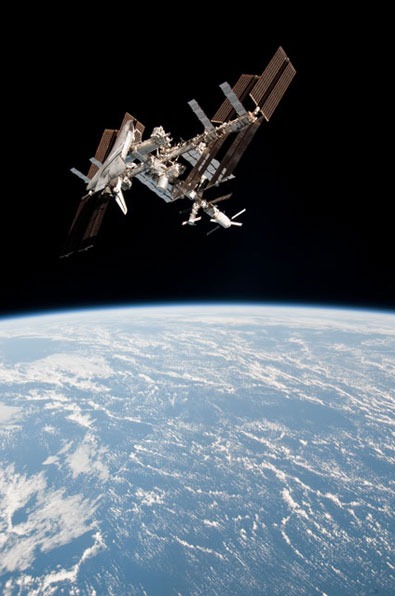 Space station, shuttle pictured in historic photos