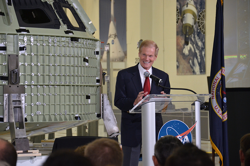 First space-bound Orion crew capsule arrives at NASA's launch site