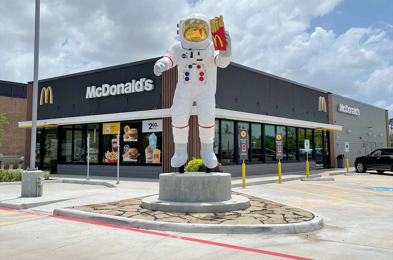 McDonald's moonman: Apollo astronaut statue erected at Houston-area  restaurant