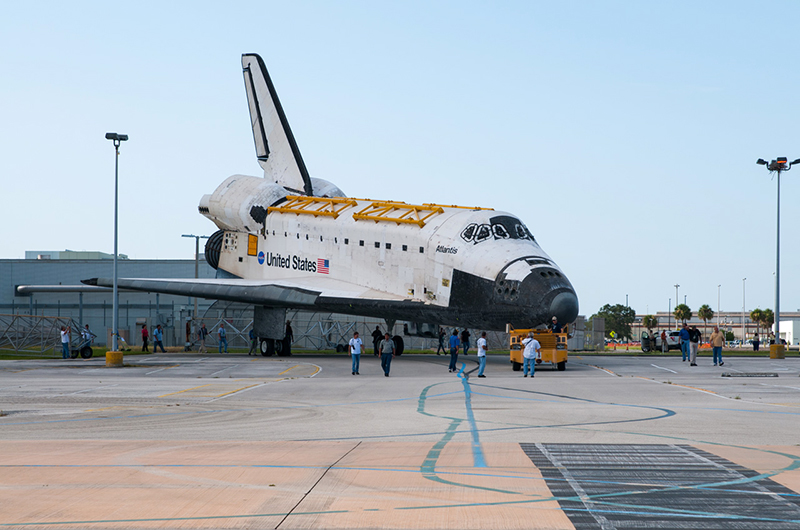 Trading places, space shuttles meet nose-to-nose for a final time