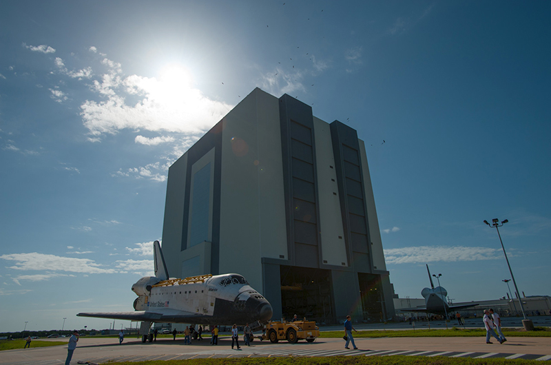 Trading places, space shuttles meet nose-to-nose for a final time