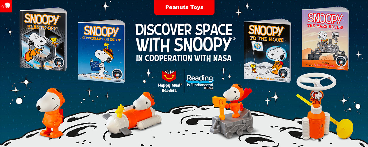 Snoopy Peanuts NASA 2019 Space Plane New in Packet McDonald's Happy Meal Toy 