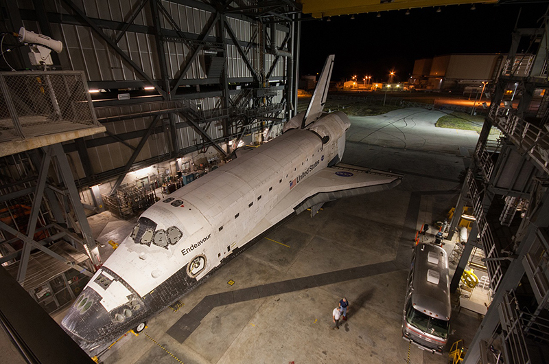 Space shuttle Endeavour mounted on 747 jet for final flight to L.A.