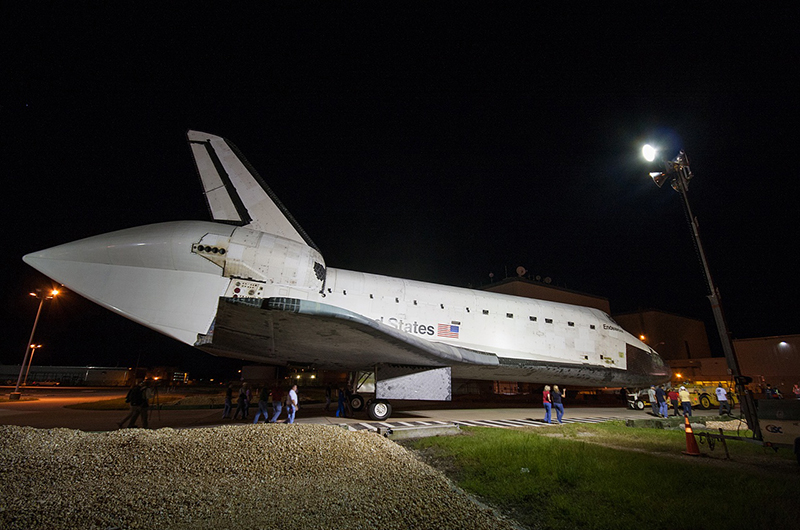 Space shuttle Endeavour mounted on 747 jet for final flight to L.A.