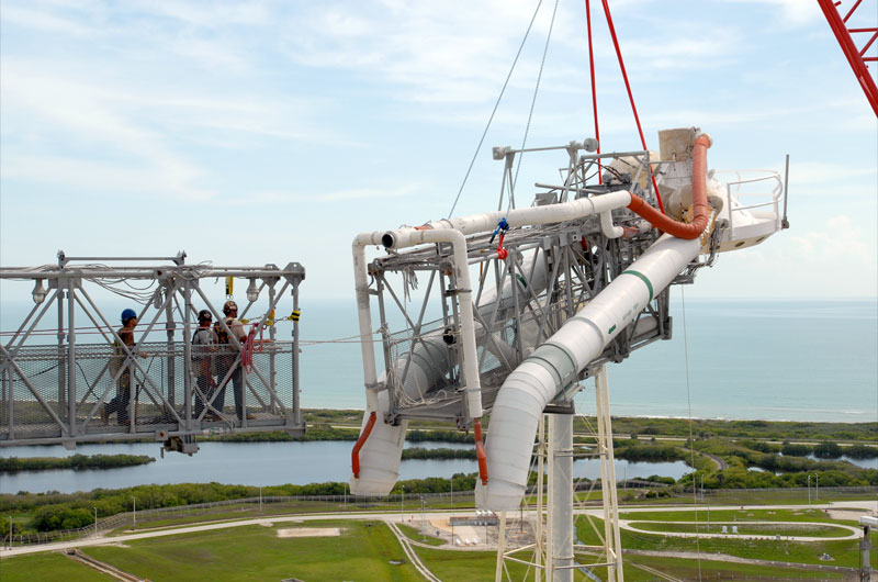 Space shuttle launch pad 'cleaned' of historic towers