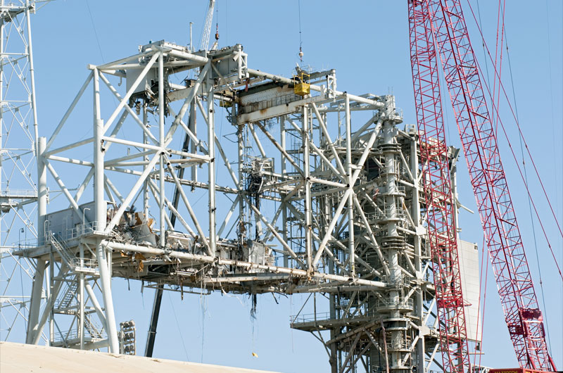 Space shuttle launch pad 'cleaned' of historic towers