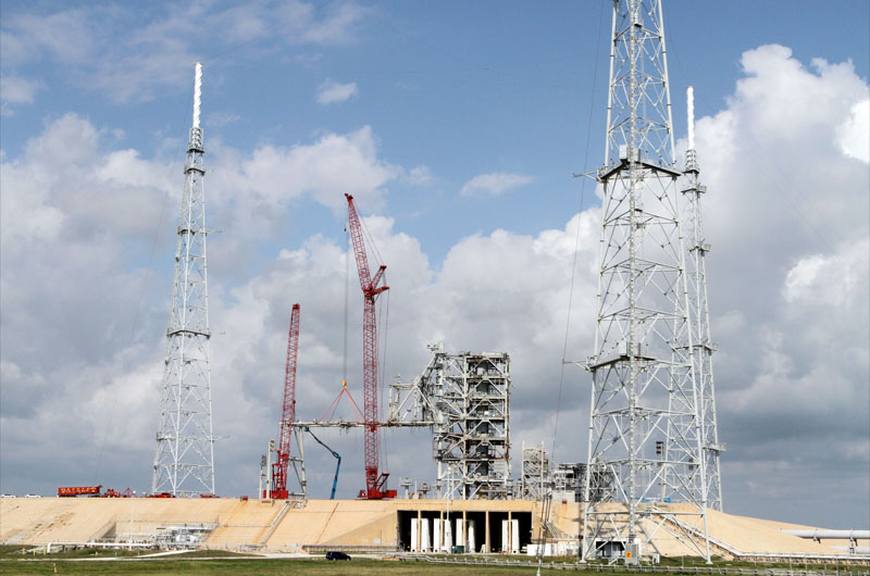 Space shuttle launch pad 'cleaned' of historic towers