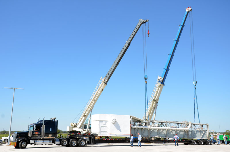 Historic space shuttle launch pad parts arrive in Houston