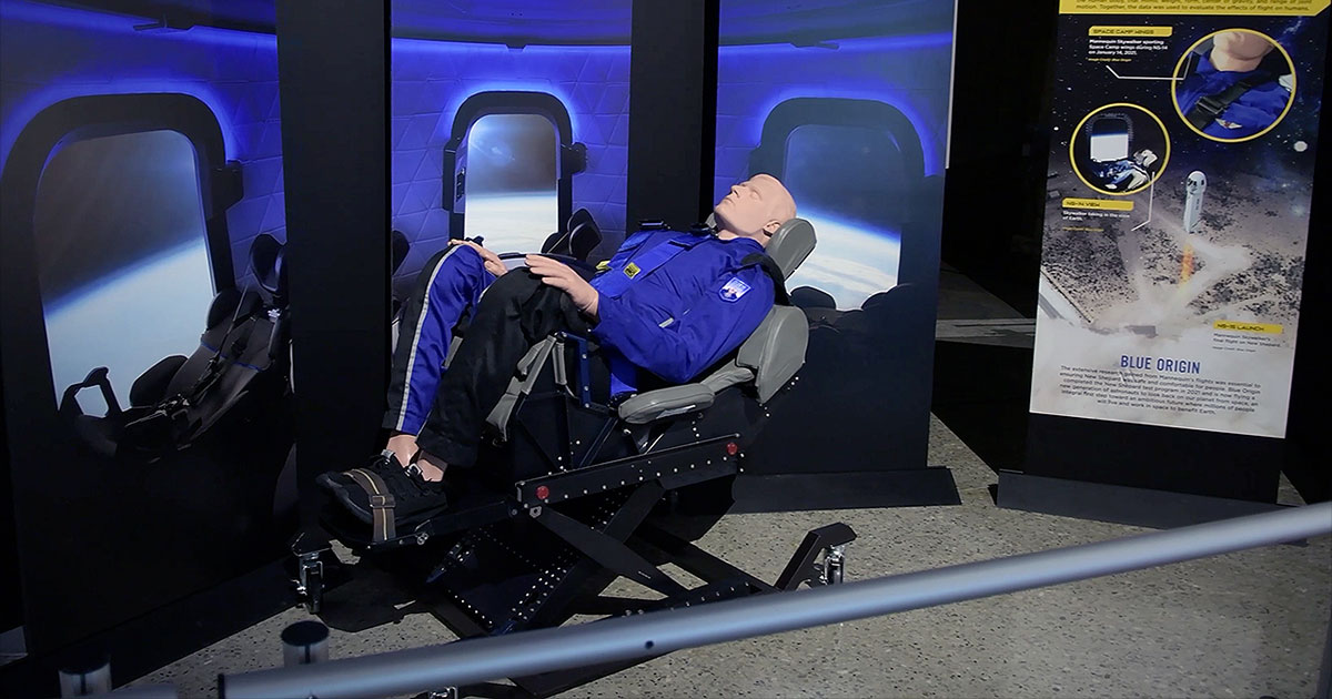 Blue Origin's 'Mannequin Skywalker' goes on display at Space Camp
