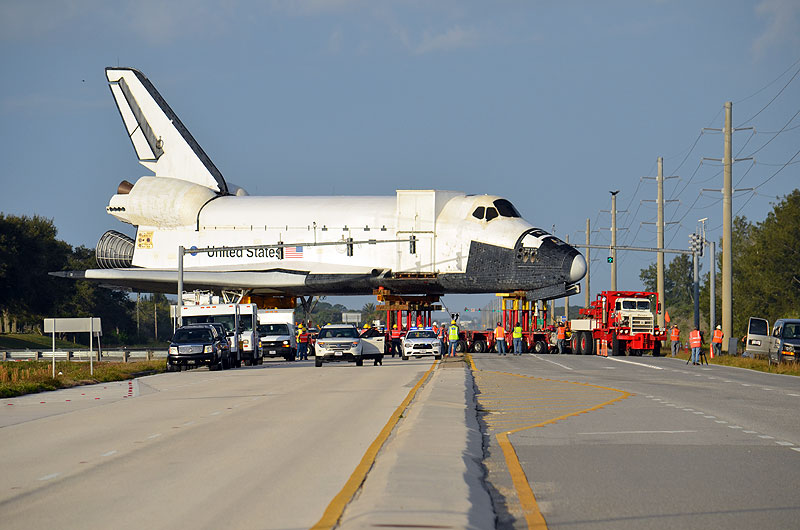 Mock space shuttle moved to make way for the real thing