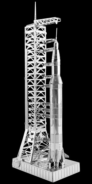 US Apollo Saturn V with Gantry Fascinations Metal Earth 3D Laser Cut Model Kit 