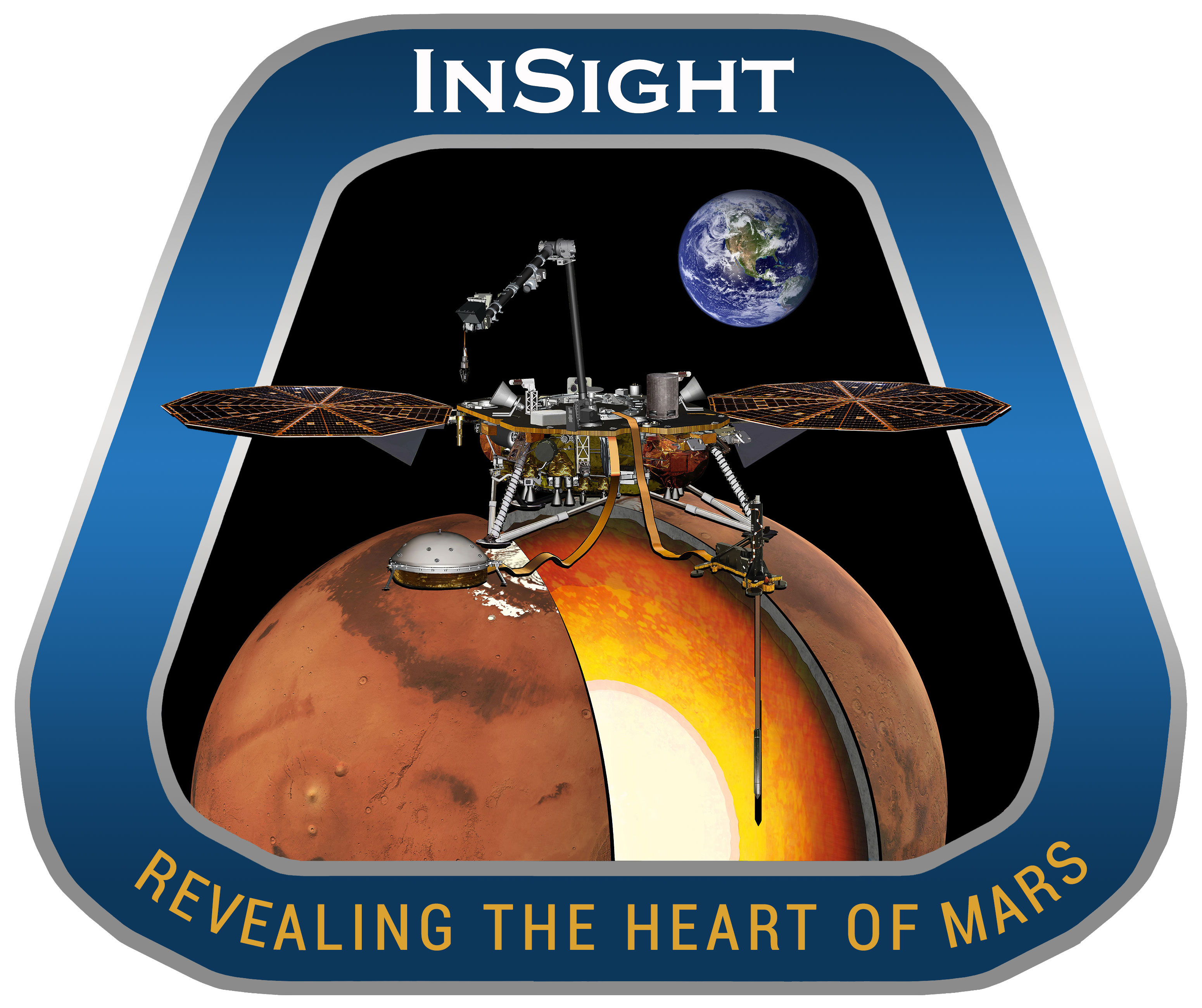 InSight Mission To Mars NASA/JPL Square Lapel Pin Brand New Free Shipping 