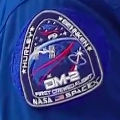 NASA Demo-2 SpaceX Dragon Behnken & Hurleysleeve Patch sleeve embroidery