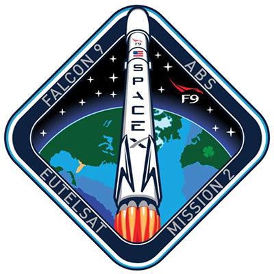 NEW EUTELSAT SPACEX ORIGINAL MISSION PATCH FALCON 9 ISS NASA FREE SHIPPING 