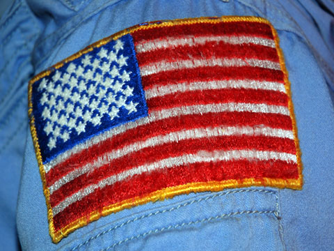 American Flag Patch with White Border