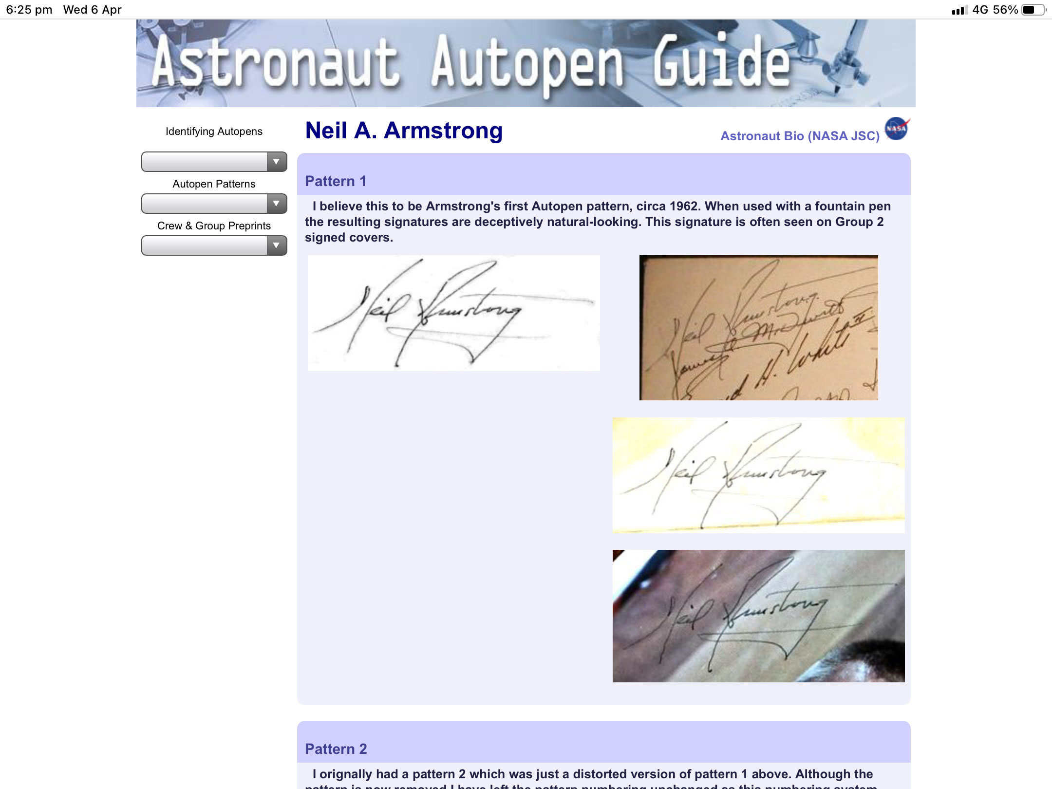 WTB: Neil Armstrong autopen (pattern 1) - collectSPACE: Messages